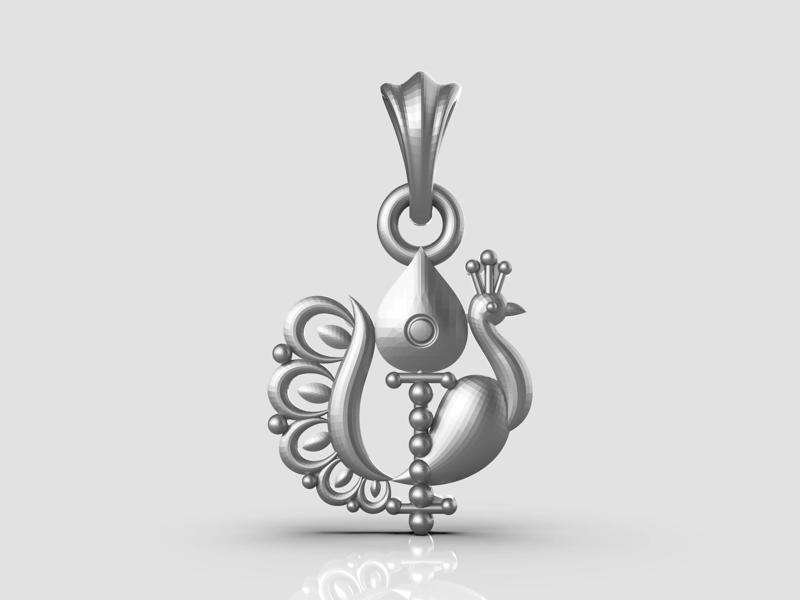 Peacock Pendant 3dm file