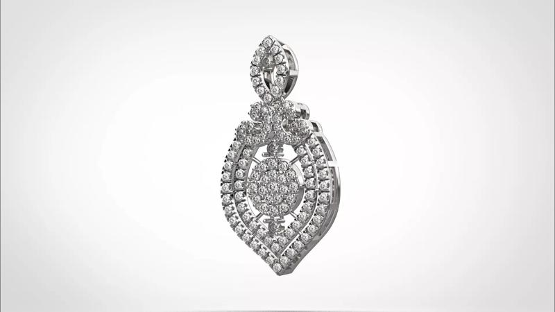 PE23 Classic Solitaire Pendant half ct CAD STL 18K  4g