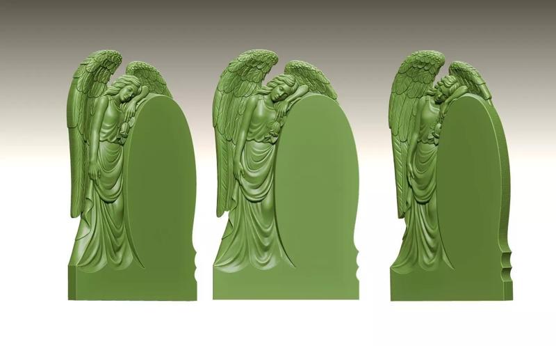 Angel Leaning on an Oval Tombstone