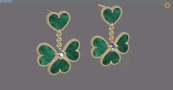 heart lucky alhambra earrings