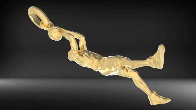 3D Basket Ball Player NBA Pendant Necklace Jewelry