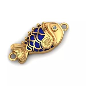 Jewelry gold and fish charm