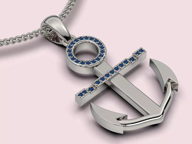 Anchor pendant  jewelry  3D printable model