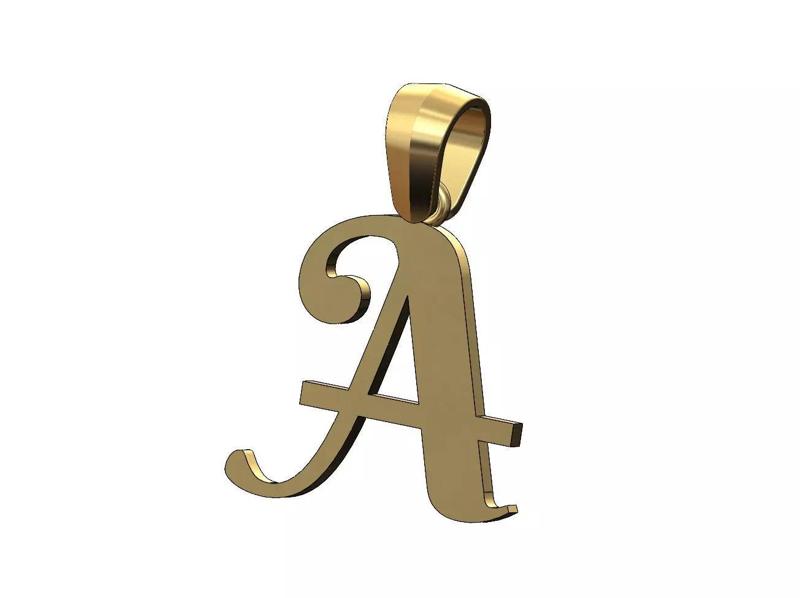 A letter initial berkshire swash font pendant charm bail