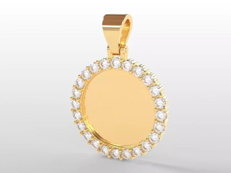 20mm small 3mm diamond photo picture frame pendant