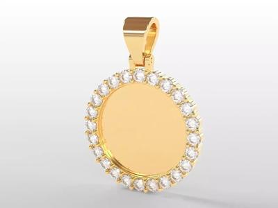 20mm small 3mm diamond photo picture frame pendant