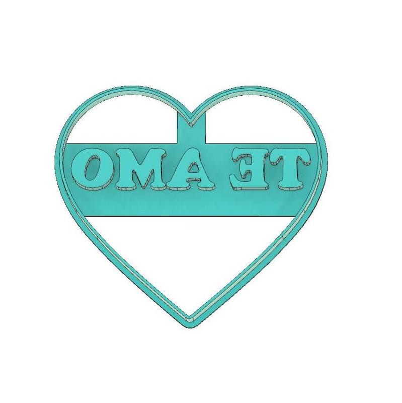 CORTADOR DE GALLETAS CORAZON TE AMO, CORTADOR DE GALLETAS 14 DE FEBRERO, CORTADOR DE GALLETAS SAN VALENTIN, CORAZON, TE AMO