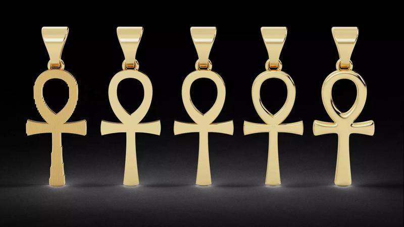 5 Plain Gold Ankh Egyptian Cross Pendant