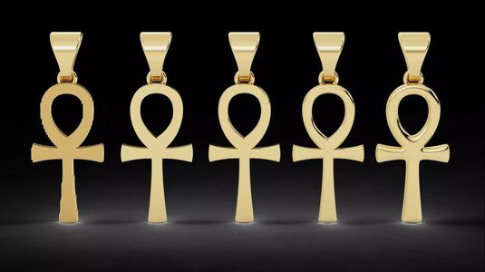 5 Plain Gold Ankh Egyptian Cross Pendant