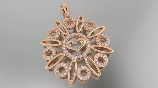 3dm and stl heart pendant printable jewelry model