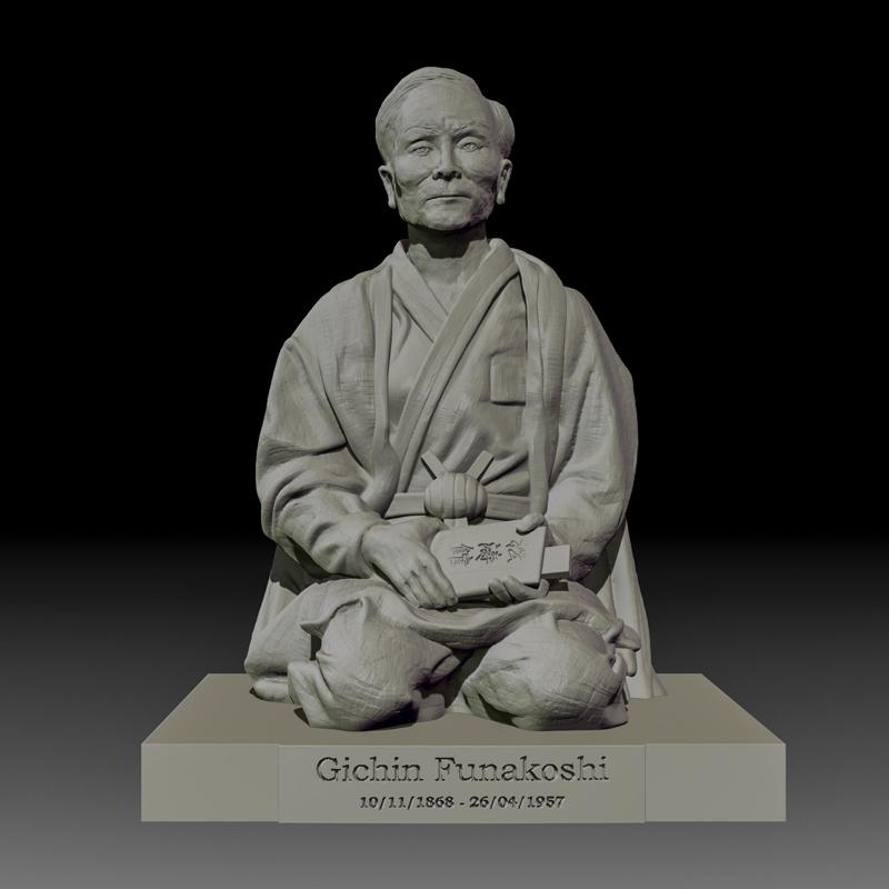 3d sculpture of Ginchin Funakoshi. Stl Karate do, Shotokan.