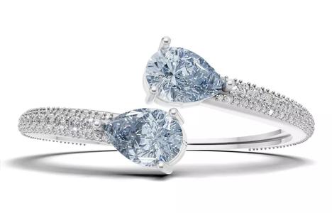 Twin Pear-Cut Diamond Bypass bracelet