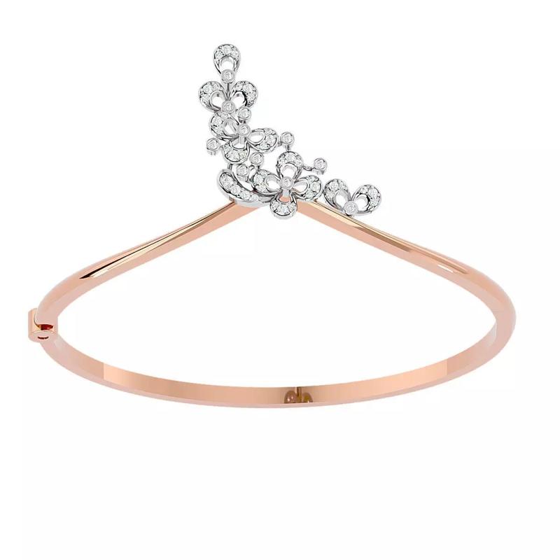 Blooming Flower Diamond bracelet 3dm stl render detail