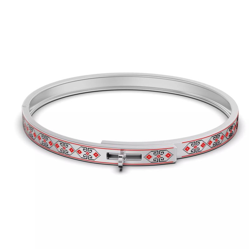 Womens bracelet with Ukrainian embroidery