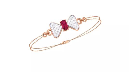 Bow Tie Women Light wt Diamond Bracelet 3dm stl obj gltf glb