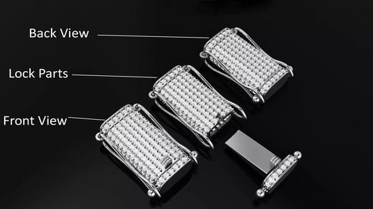 12 mm Rectangular Bracelet Diamond hiphop Lock Box