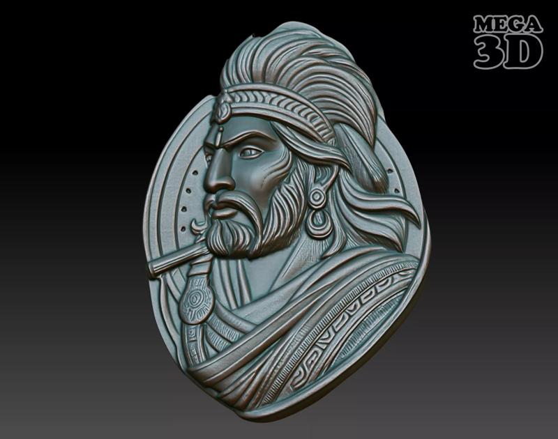 Indian Warrior basrelief 08 240901