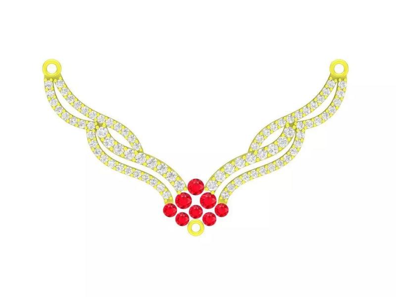 6292 Asian Diamond necklace pendant