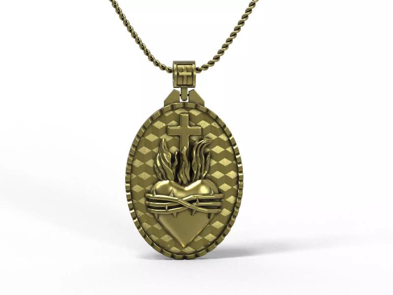 Sacred Heart of Jesus Pendant -  Sagrado Corazon de Jesus