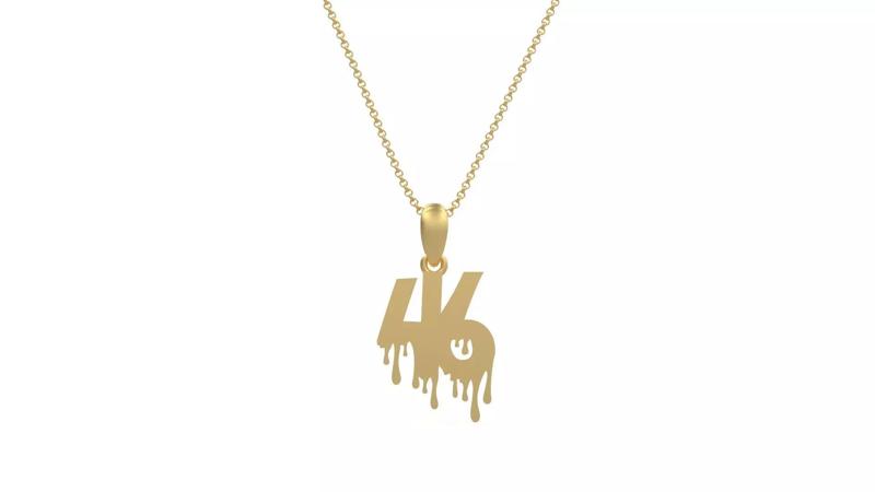Model 1279 46 Bloody Terror Initial Number Pendant