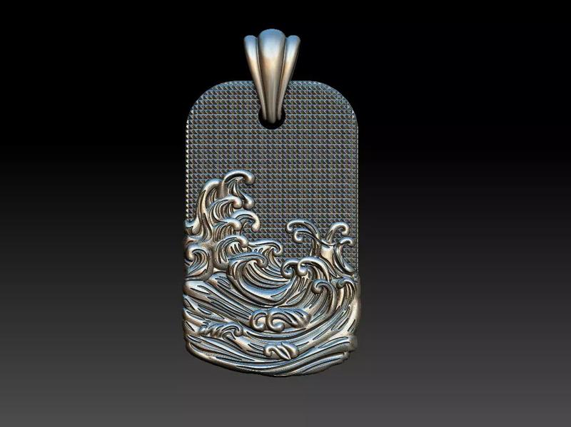 Oriental Wave pendant pingente ondas