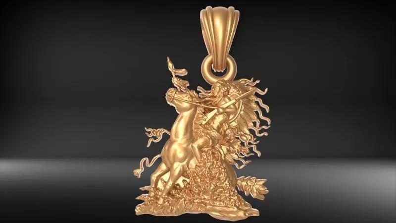 Native American and his Appaloosa horse Racing the Wind Jewelry