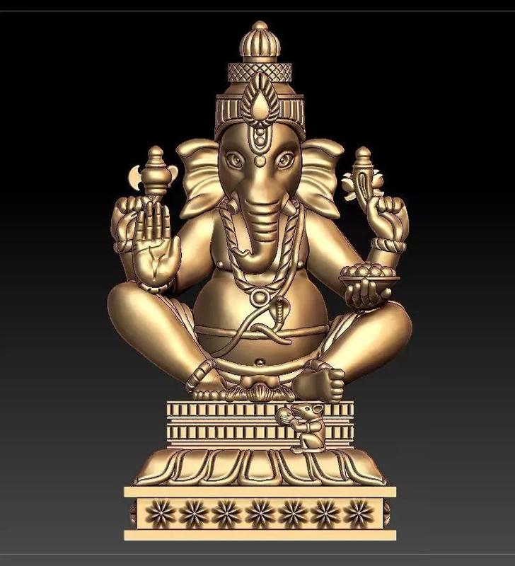 VINAYAGAR 3D golden statue of deity