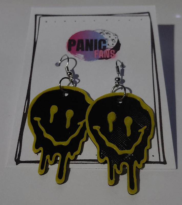 Melted emoticon charm for earrings or key chain