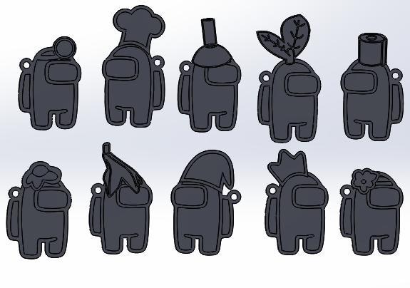 SET 10 KEY RINGS AMONG US