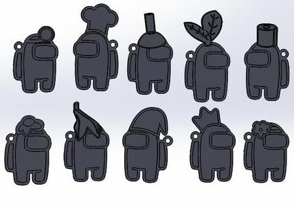 SET 10 KEY RINGS AMONG US