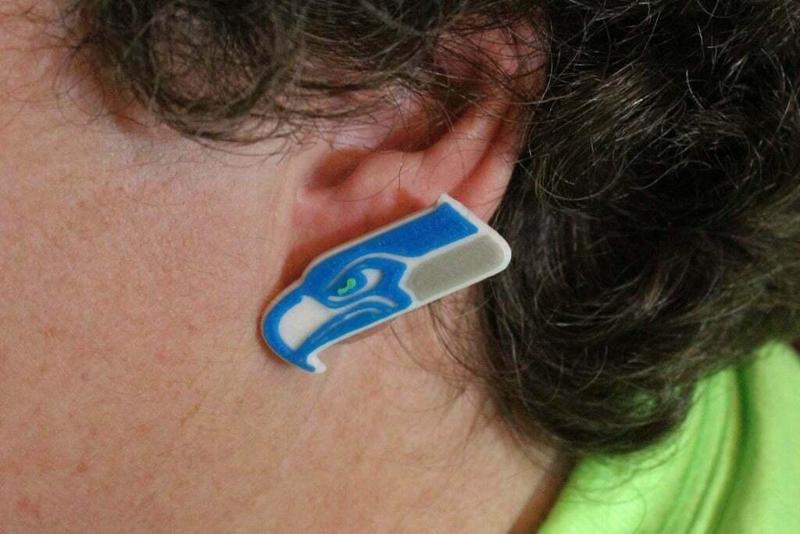 Seattle Seahawks Earrings (needs studs)
