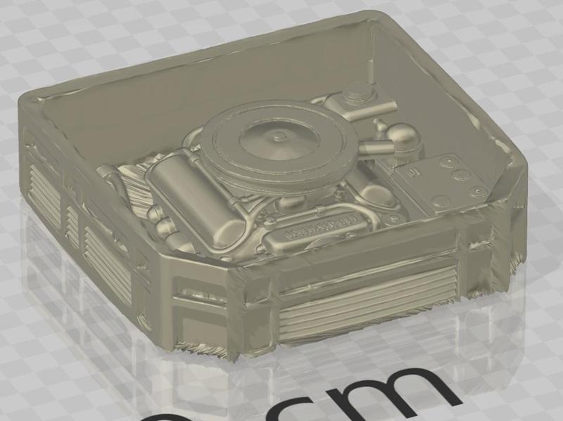 🛠️ Ford Galaxie 500 Engine (1972) 1/64 Scale - Framed Frame with Realistic Wear and Tear - STL for Custom Cars