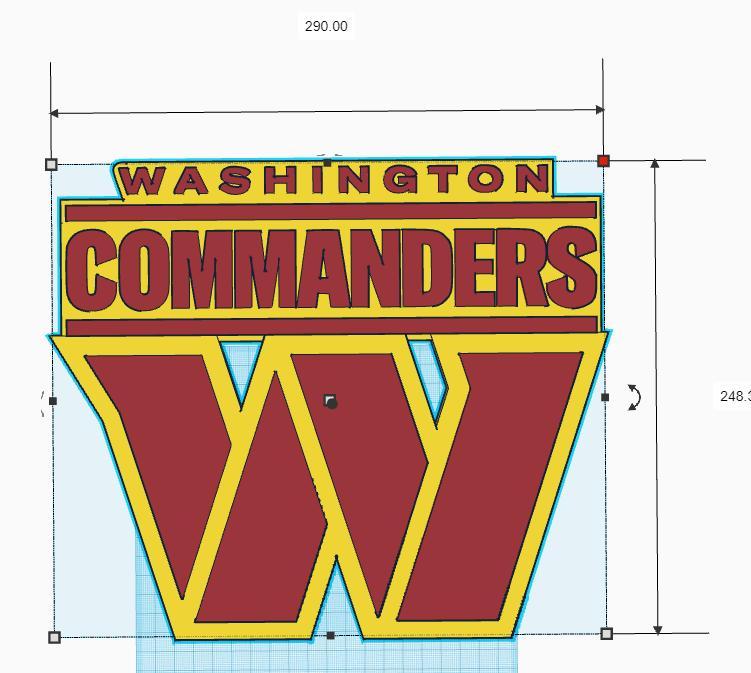 Washington Commanders Logo 29cm Wall Plaque with Keyhole and Wordmark