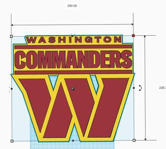 Washington Commanders Logo 29cm Wall Plaque with Keyhole and Wordmark