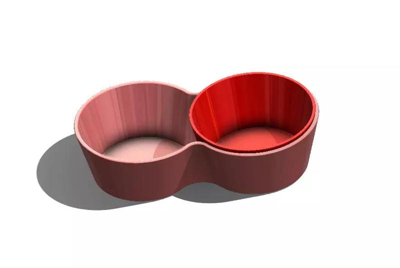 Simple Double Cat Food Bowl