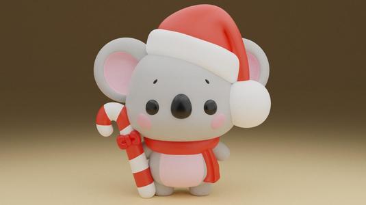 Koala Christmas figure