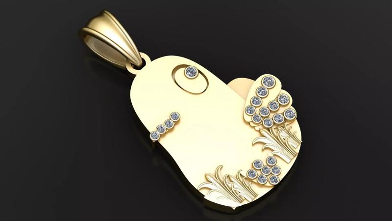 GOLDEN BABY BIRD PENDANT 3D PRINTABLE MODEL