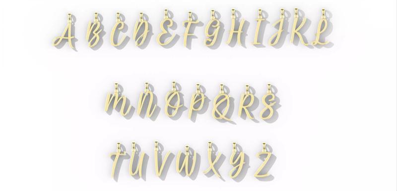 Letter Pendant Necklace Collection Semi-finished