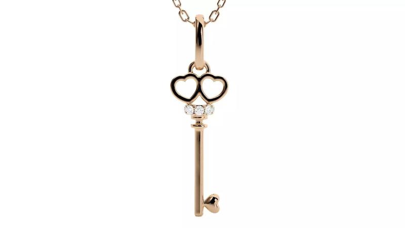 Heart Love Valentine Diamond Keys Pendant 3dm stl renders
