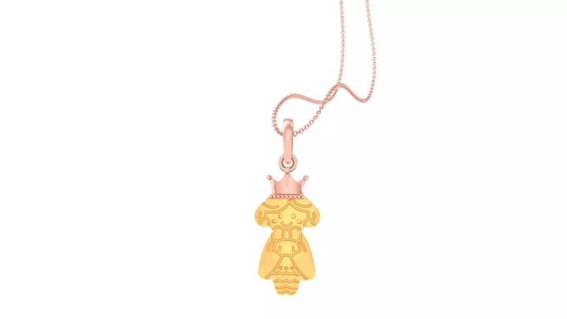 Crowned Baby Light Weight Kids Pendant Necklace Charms 3dm stl