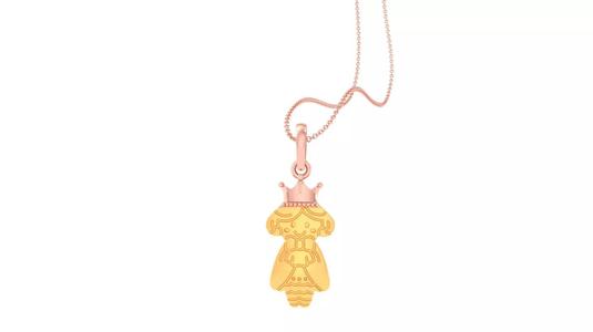 Crowned Baby Light Weight Kids Pendant Necklace Charms 3dm stl