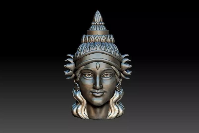 Head Indian Goddess Laxmi 3D printing