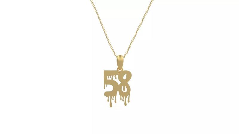 Model 1291 58 Bloody Terror Initial Number Pendant