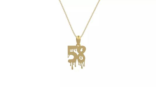 Model 1291 58 Bloody Terror Initial Number Pendant