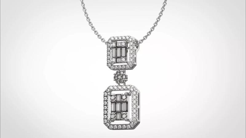 PE09 Classic Solitaire Pendant half ct CAD STL 18K  4g