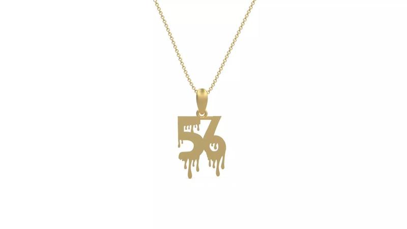 Model 1289 56 Bloody Terror Initial Number Pendant
