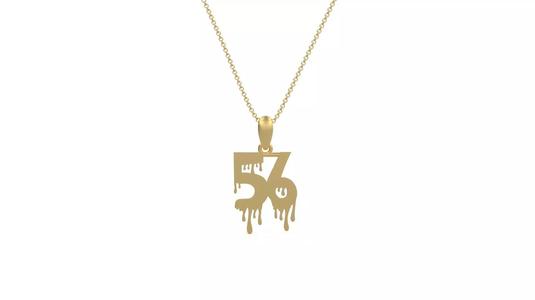 Model 1289 56 Bloody Terror Initial Number Pendant