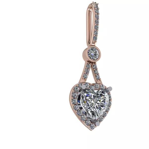 Modern Halo Heart Diamond Pendant Necklace