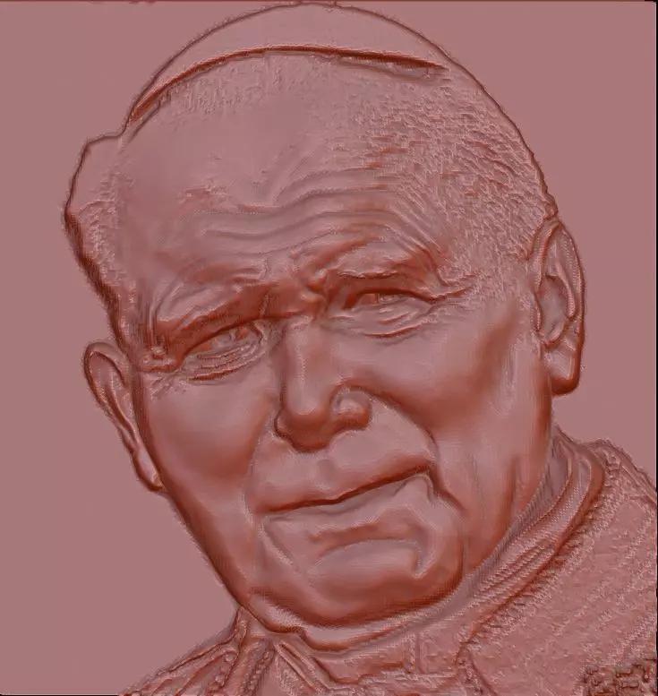 paolo 2 pope john paul 3D model relief