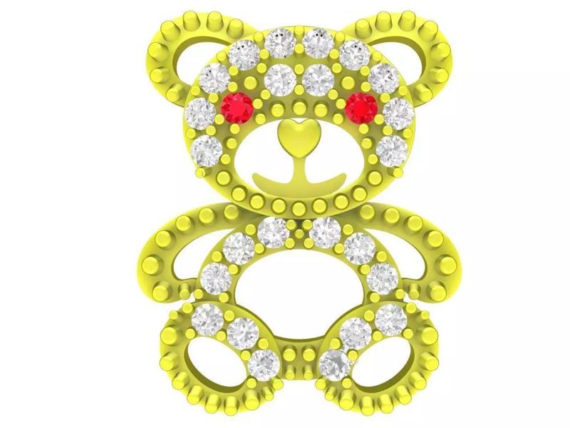 Diamond Teddy Bear Pendant 3D Print Model A4716